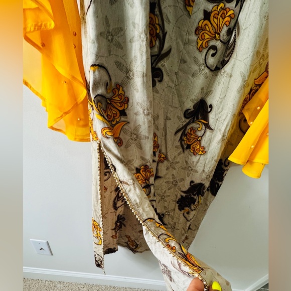 Beautiful Sheer Waterfall Flounce Sleeve Tunic Dress With Side Splits Size XXL - Picture 10 of 10